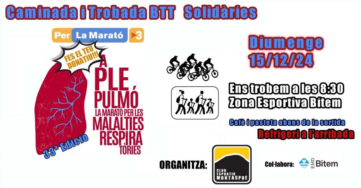 Caminata y Encuentro BTT solidarias por la Marat� de TV3