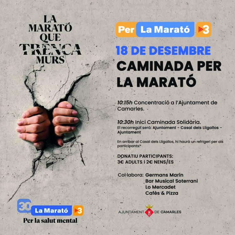 Caminada solidària per la Marató de TV3 a Camarles Caminada solidària per la Marató de TV3 a Camarles