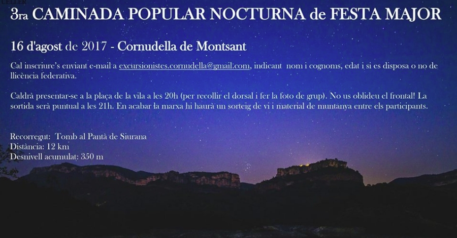3a Caminata Popular Nocturna de Fiesta Mayor: �Tomb al Pant� de Siurana�