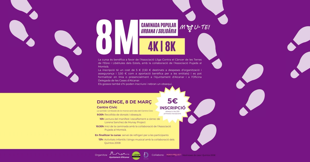 Caminata popular urbana y solidaria. Dia Internacional de les Mujeres