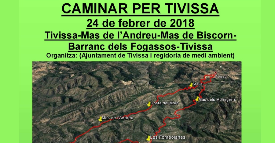 Sortida: Tivissa-Mas de l�Andreu-Mas de Biscorn-Barranc dels Fogassos-Tivissa