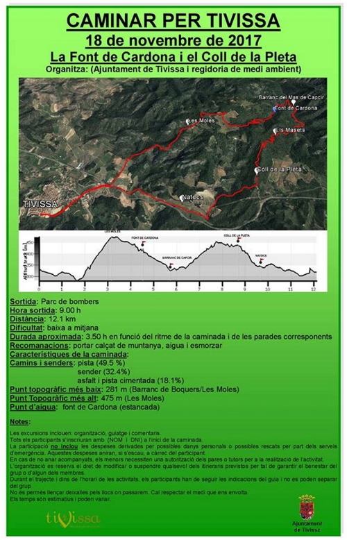 Caminar per Tivissa: La Font de Cardona i el Coll de la Pleta Caminar per Tivissa: La Font de Cardona i el Coll de la Pleta