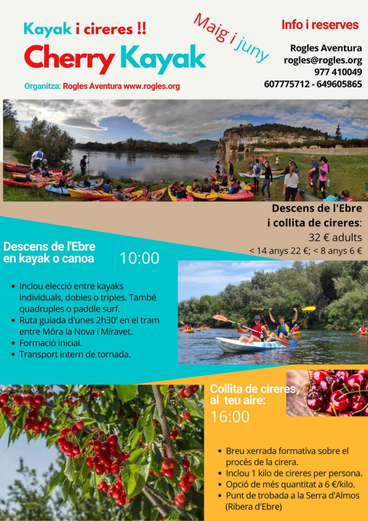 Cherry Kayak. Descens de l’Ebre i collita de cireres Cherry Kayak. Descens de l’Ebre i collita de cireres