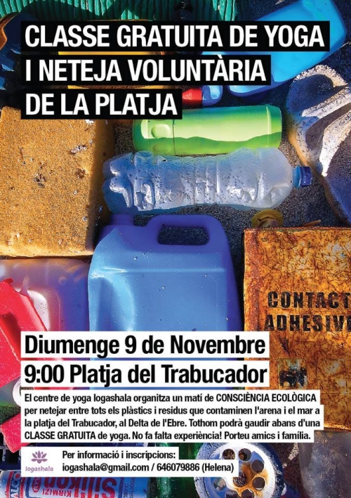 Classe gratu�ta de ioga i neteja volunt�ria de platja