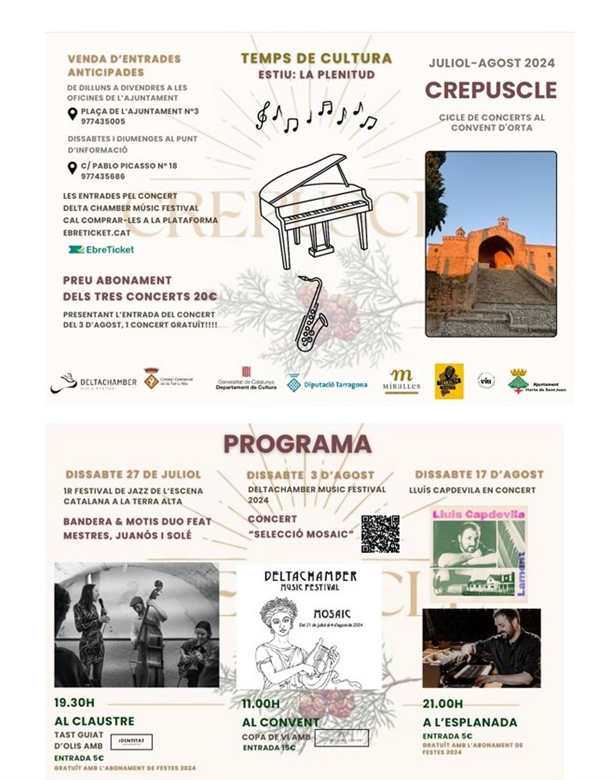 Cicle de concerts al Convent d’Orta Cicle de concerts al Convent d’Orta