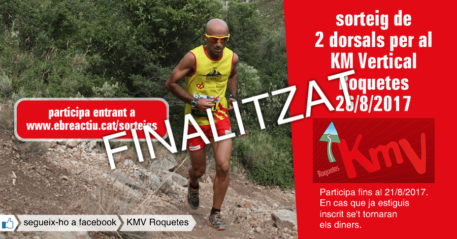 <p>Sorteig: 2 dorsals per al KM Vertical Roquetes 26/8/2017</p>