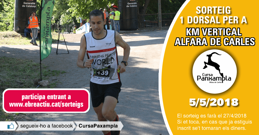 <p>Sorteig 1 dorsal per al KM Vertical d’Alfara de Carles 5/5/2018</p>