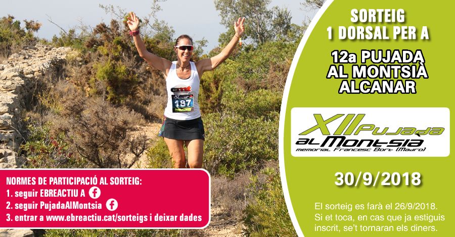 <p>Sorteig 1 dorsal per a la 12a Pujada al Montsi - Alcanar - 30/9/2018</p>