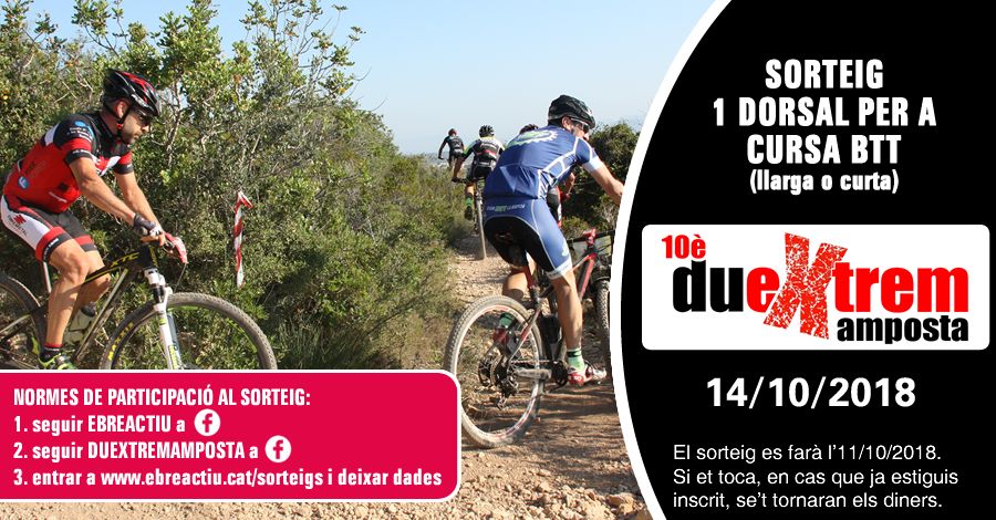 <p>Sorteig 1 dorsal per la cursa BTT Duextrem Amposta - 14/10/2018</p>