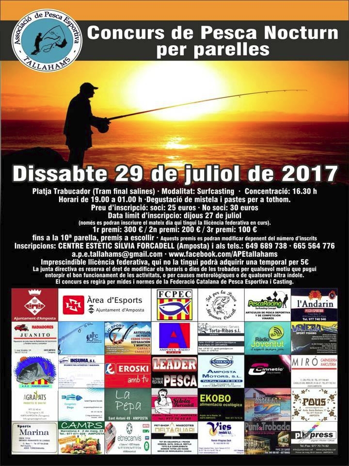 Concurs de pesca nocturn per parelles Concurs de pesca nocturn per parelles