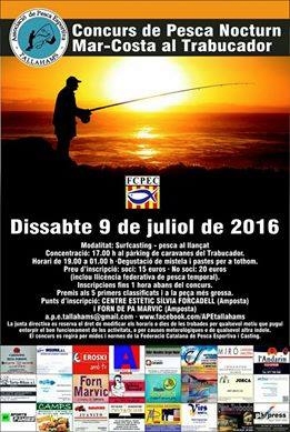 Concurs de pesca nocturn mar-costa al Trabucador Concurs de pesca nocturn mar-costa al Trabucador