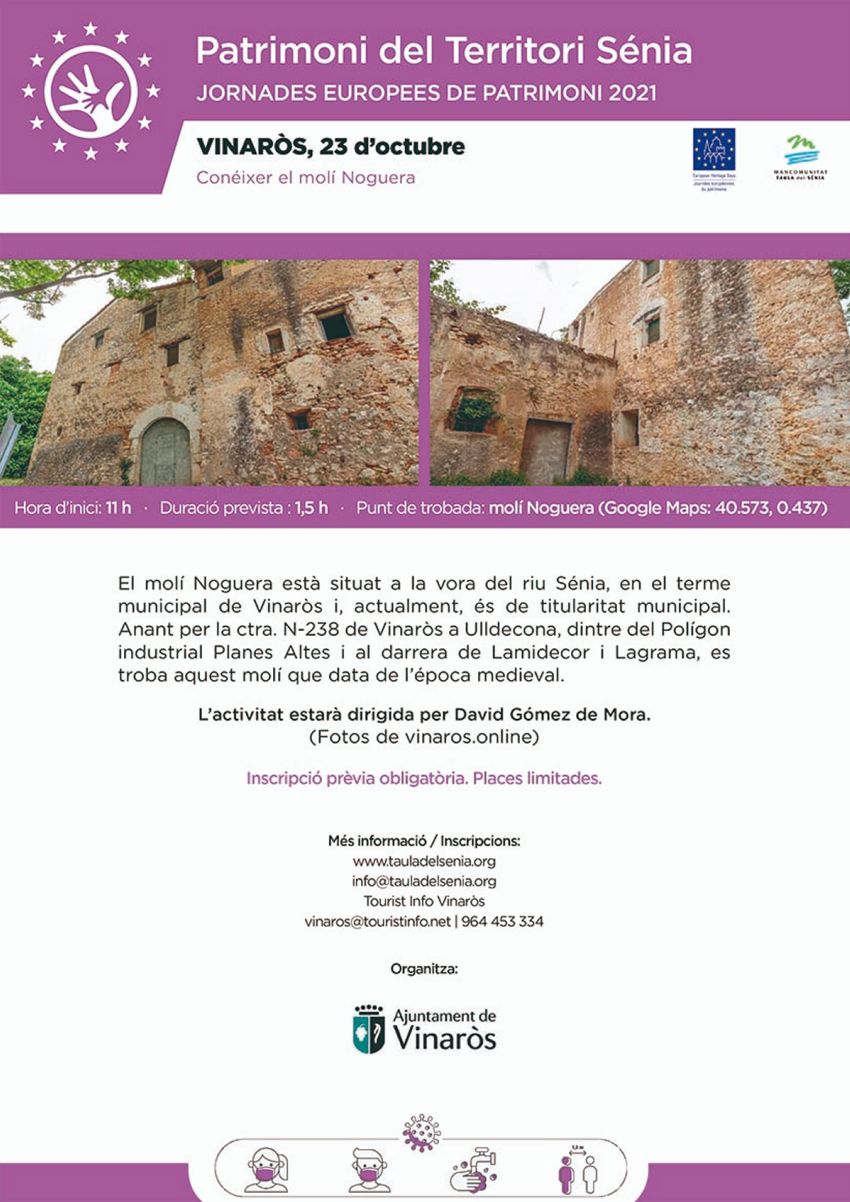 Patrimoni Territori Sénia: Conéixer el Molí de Noguera de Vinaròs Patrimoni Territori Sénia: Conéixer el Molí de Noguera de Vinaròs