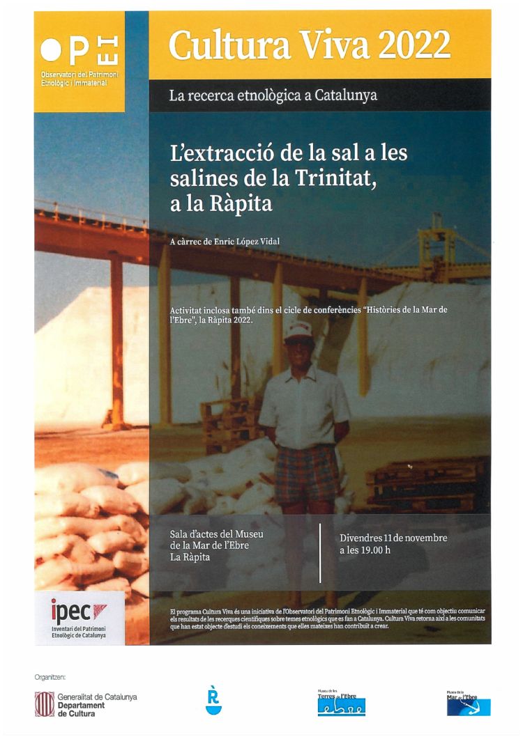 Conferència: L’extracció de sal a les salines de la Trinitat, a la Ràpita Conferència: L’extracció de sal a les salines de la Trinitat, a la Ràpita