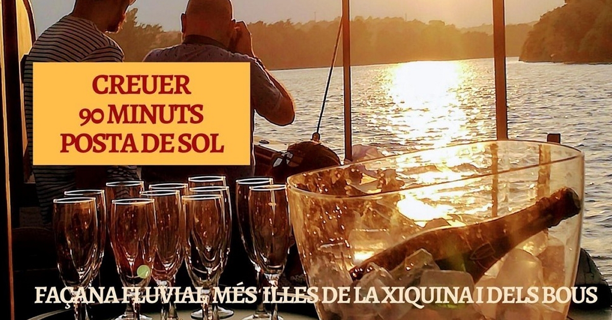 Puesta de sol desde el r�o Ebro en Tortosa 90 minutos a bordo del Sirgador