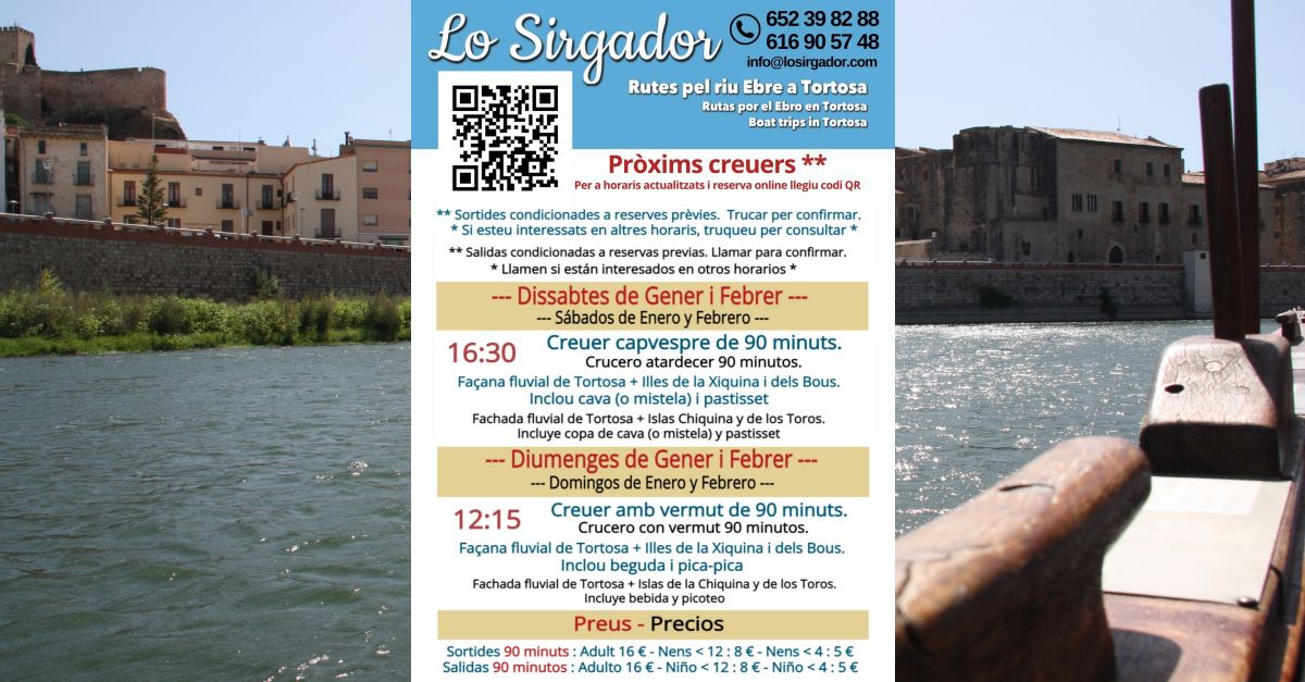 Creuer per l�Ebre fent el vermut amb lo Sirgador