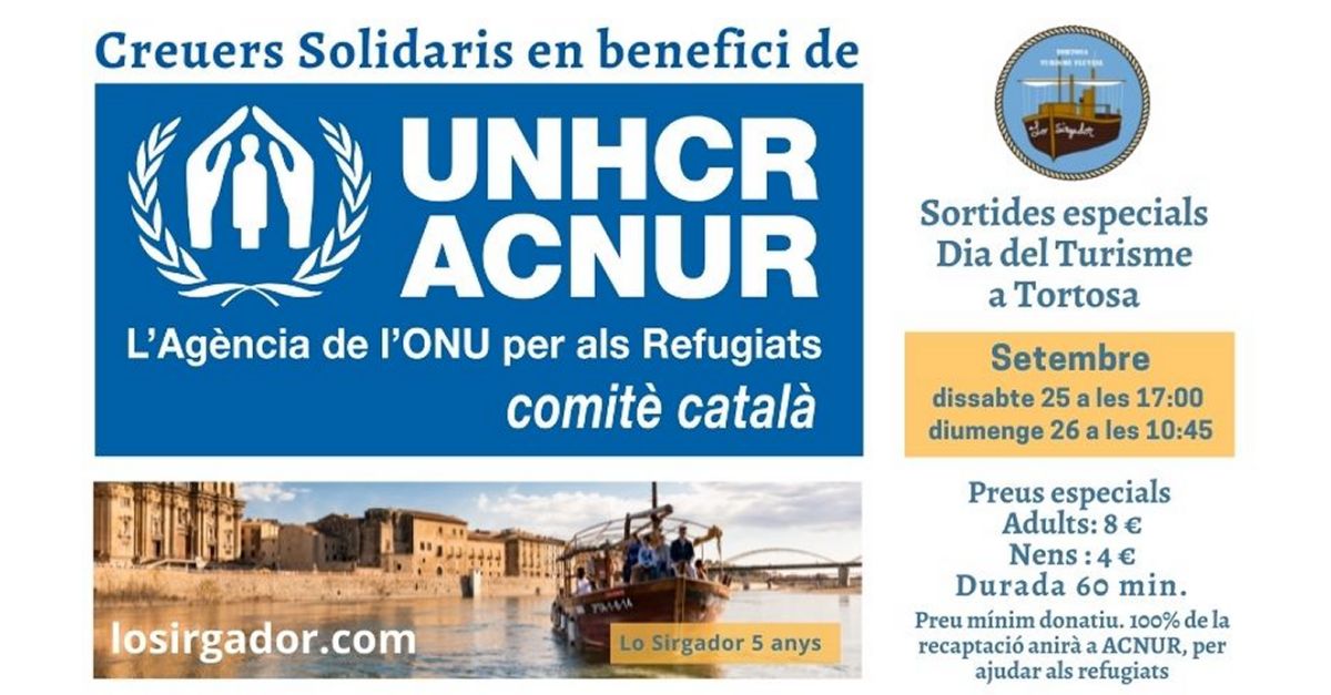 Creuers solidaris amb Lo Sirgador a benefici d’ACNUR Creuers solidaris amb Lo Sirgador a benefici d’ACNUR