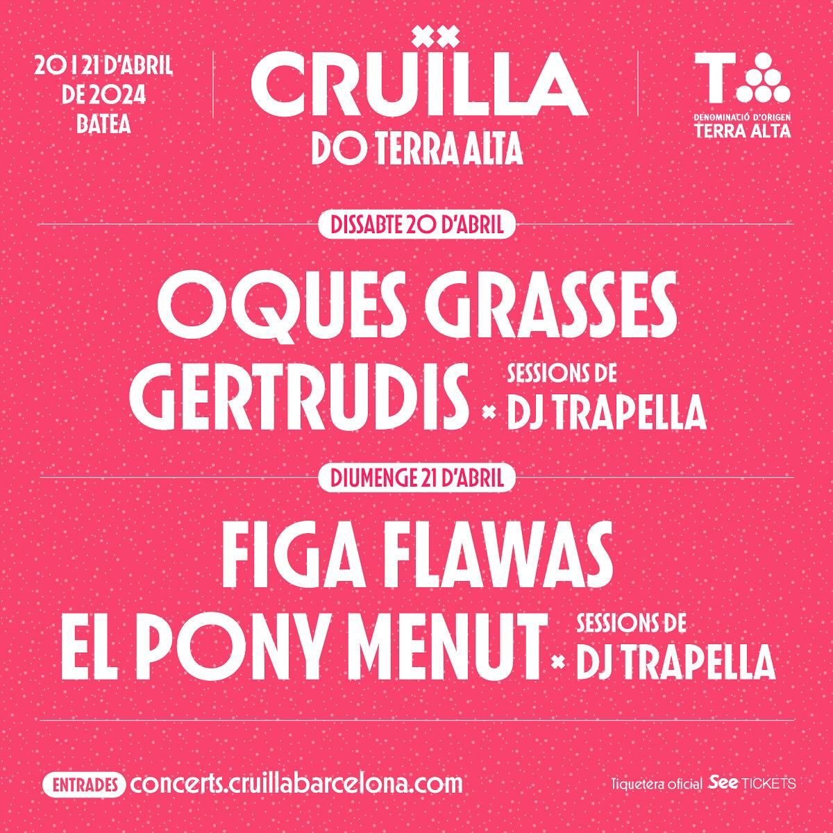 La segona edici del Crulla DO Terra Alta tindr Oques Grasses i Figa Flawas com a principals reclams | EbreActiu.cat, revista digital d’oci actiu | Terres de l’Ebre ...