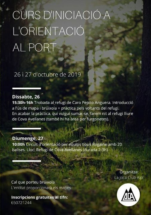 Curs d’iniciació a l’orientació Curs d’iniciació a l’orientació