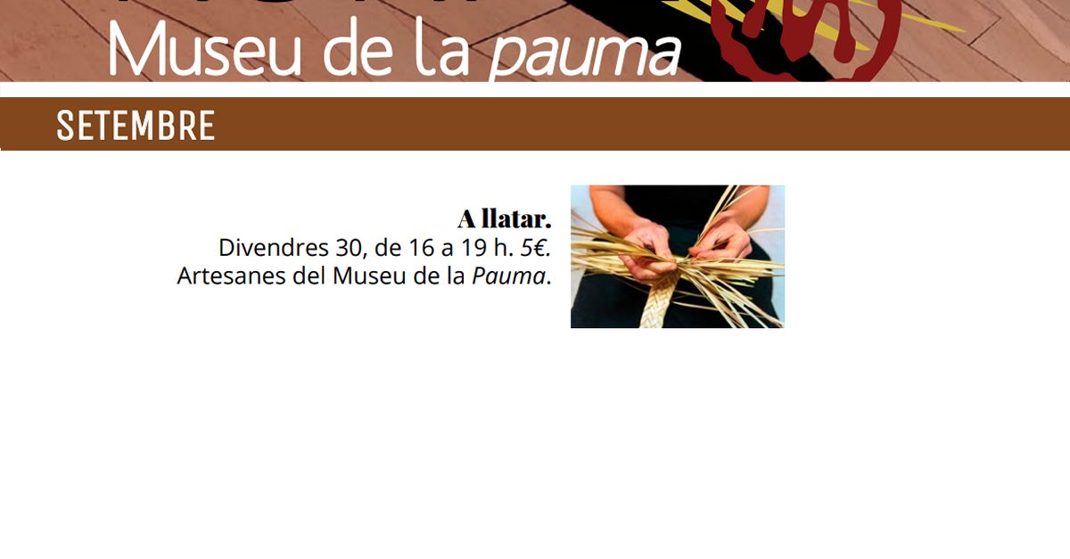Cursos al Museu de la Pauma: Gerro de pleita de pic Cursos al Museu de la Pauma: Gerro de pleita de pic
