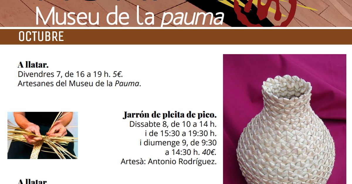 Cursos del Museu de la Pauma: Jarr�n de pleita de pico