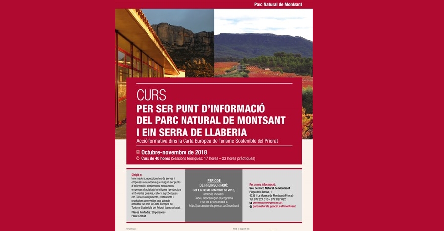 Pre-inscripcions Curs per ser Punt d&rsquo;Informaci� PN de la Serra de Montsant i EIN Serra de Llaberia