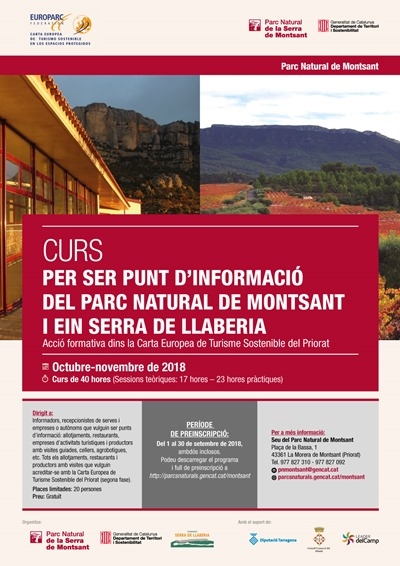 Pre-inscripcions Curs per ser Punt d’Informació PN de la Serra de Montsant i EIN Serra de Llaberia Pre-inscripcions Curs per ser Punt d’Informació PN de la Serra de Montsant i EIN Serra de Llaberia
