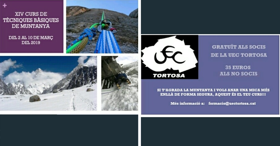 Inscripcions al XIV Curs de T�cniques B�siques de Muntanya