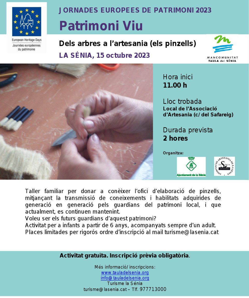 JEP2023 Dels arbres a l�artesania (els pinzells)