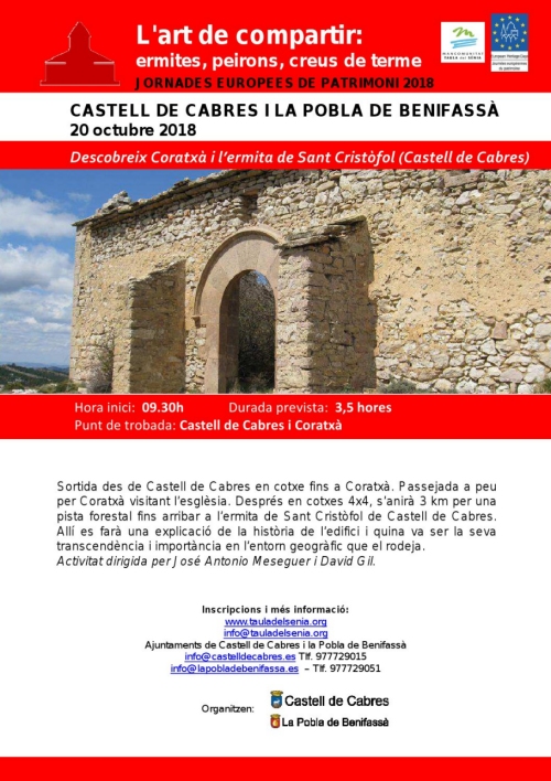 Descobreix Coratx� i l�ermita de Sant Crist�fol de Castell de Cabres