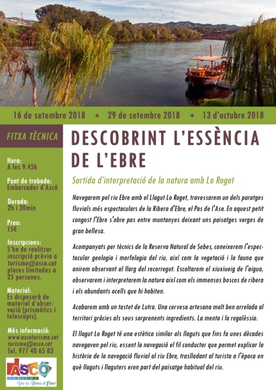 Descobrint l�ess�ncia de l�Ebre. Sortida d�interpretaci� de la natura amb Lo Roget