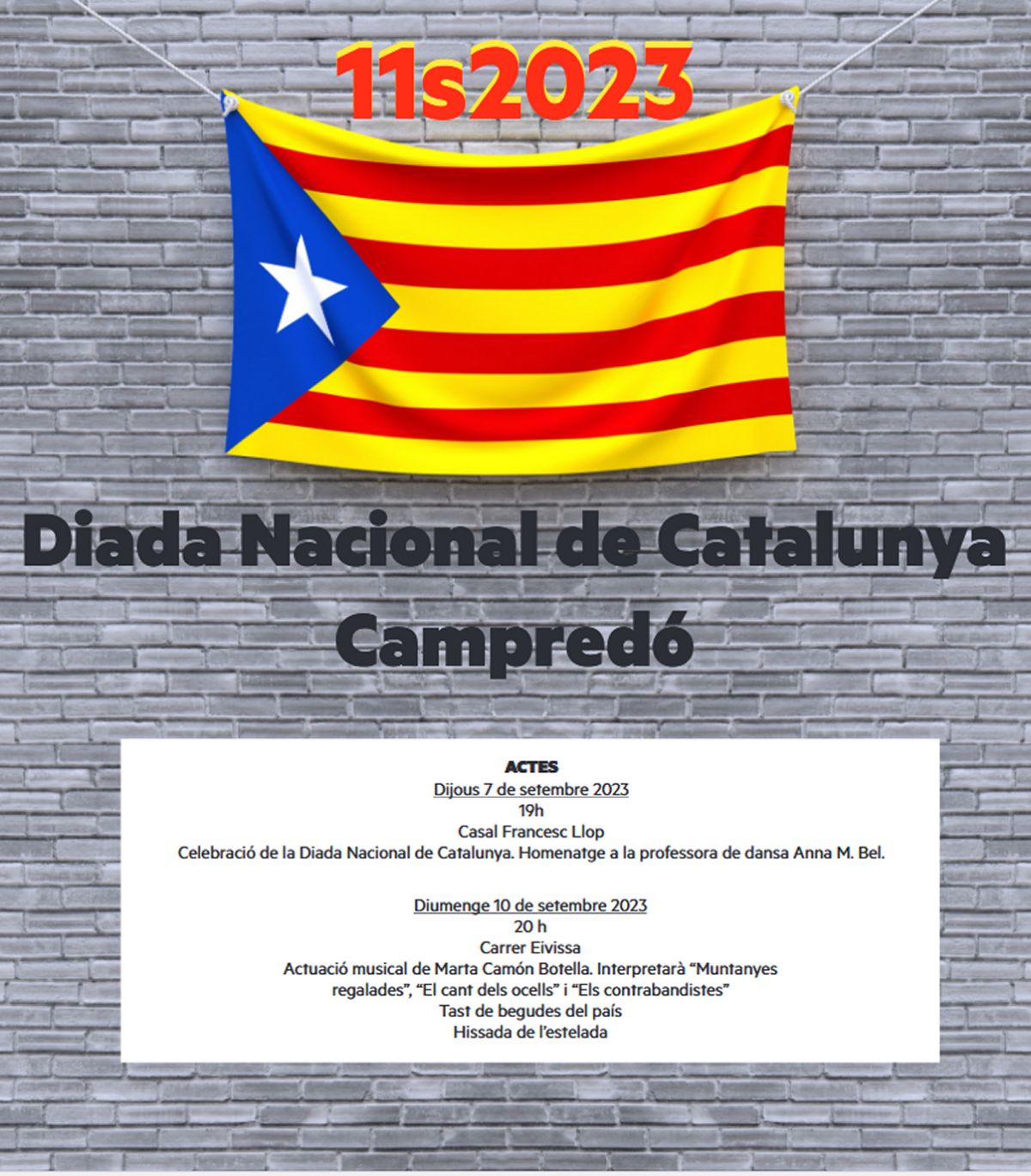 Celebració de la Diada Nacional de Catalunya a Campredó Celebració de la Diada Nacional de Catalunya a Campredó