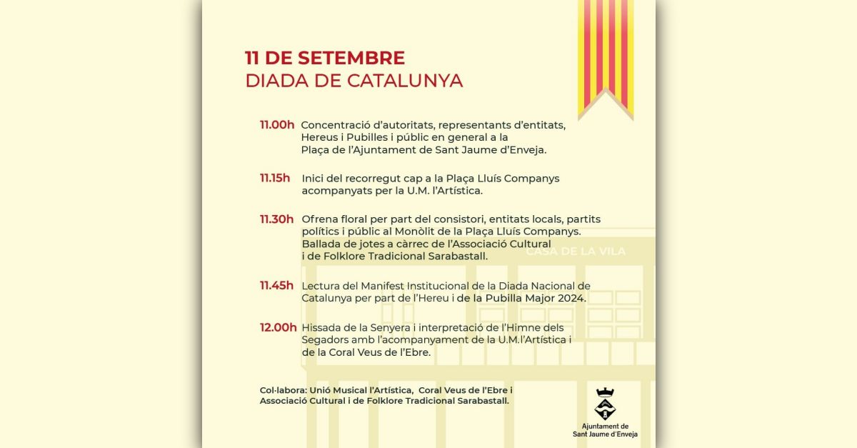 Diada Nacional de Catalunya a Sant Jaume d’Enveja Diada Nacional de Catalunya a Sant Jaume d’Enveja