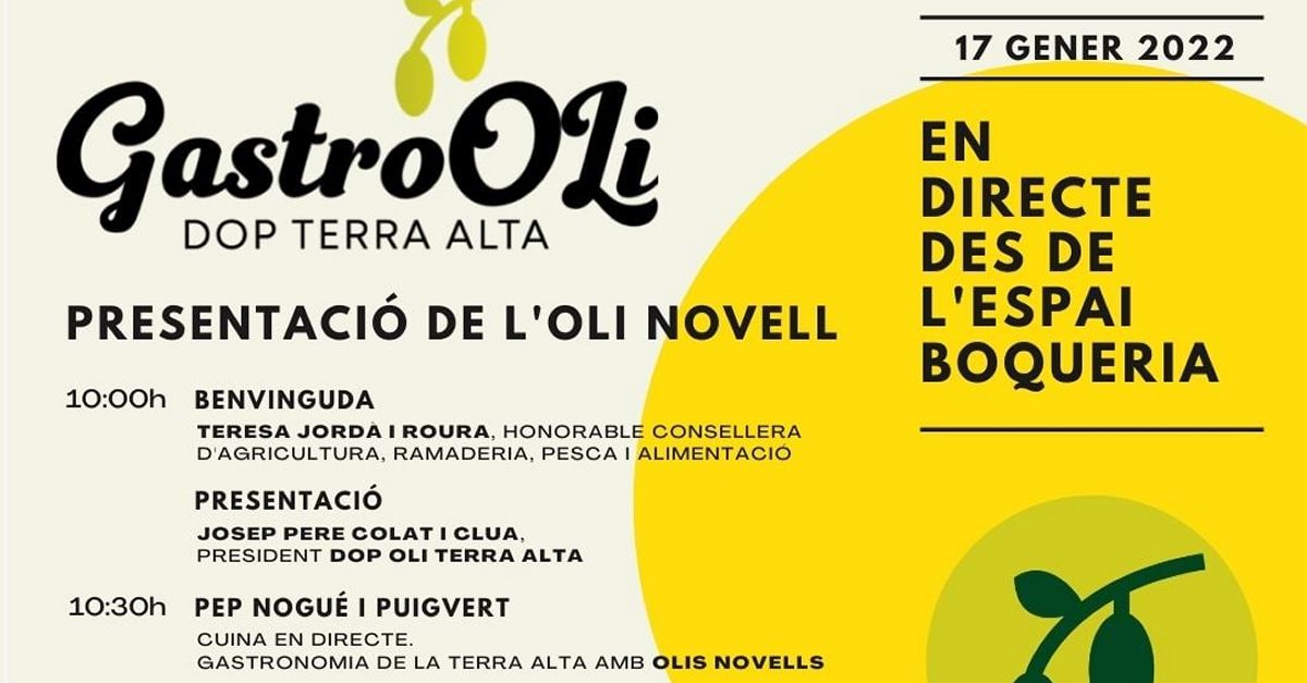 La DOP Terra Alta presenta els olis novells a l’Espai Mercat de la Boqueria
