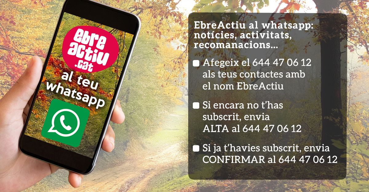 EbreActiu al teu whatsapp | EbreActiu.cat, revista digital d’oci actiu | Terres de l’Ebre ...