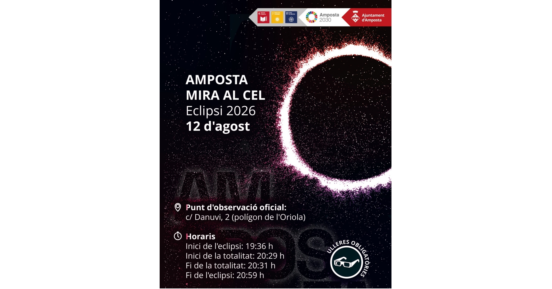 Amposta mira al cel. Eclipsi solar total 2026