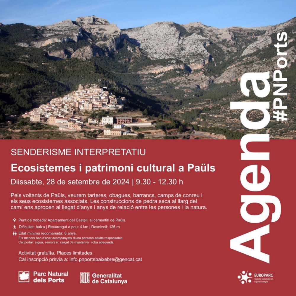Senderisme interpretatiu: Ecosistemes i patrimoni cultural a Paüls Senderisme interpretatiu: Ecosistemes i patrimoni cultural a Paüls