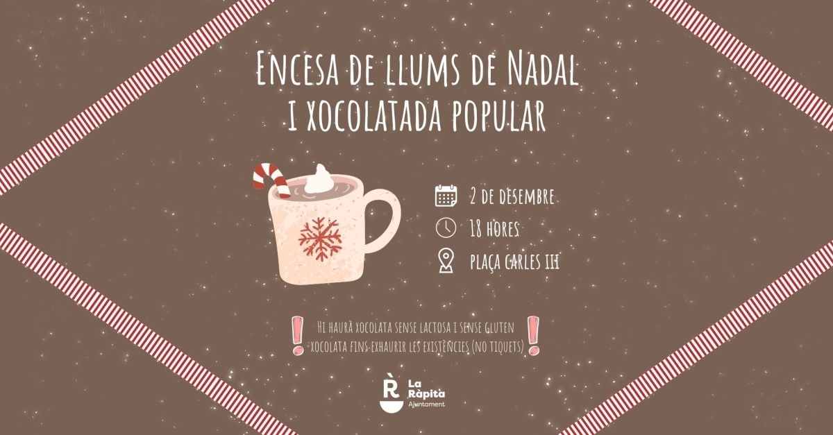 Encesa de llums de Nadal i xocolatada popular Encesa de llums de Nadal i xocolatada popular