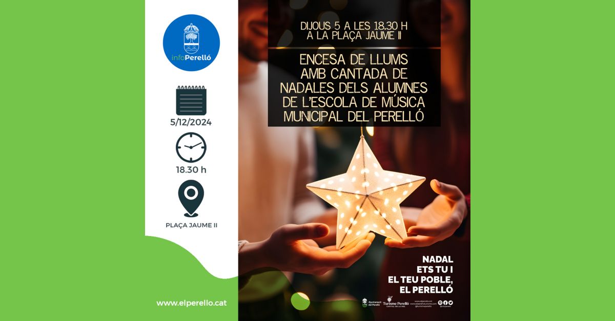Encendiada de las luces de Navidad en el Perell�