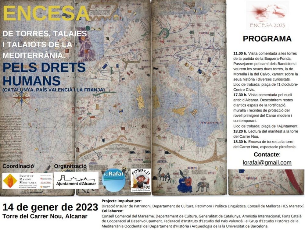 Encesa de torres, talaies i talaiots de la Mediterrània pels drets humans Alcanar Encesa de torres, talaies i talaiots de la Mediterrània pels drets humans Alcanar