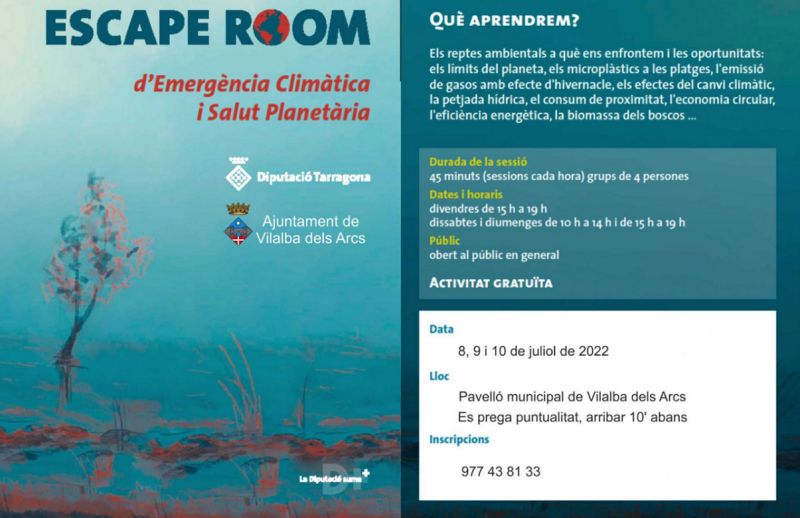 Escape room d´emergència climàtica i salut planetària Escape room d´emergència climàtica i salut planetària