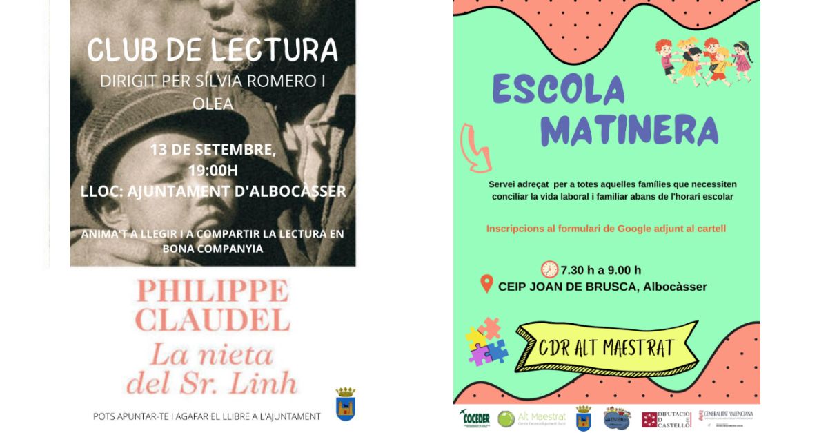 ¿Qué hacer entre el miércoles 7 y el martes 13 de septiembre en el Alt Maestrat? | EbreActiu.cat, revista digital de ocio activo | Terres de l’Ebre... ¿Qué hacer entre el miércoles 7 y el martes 13 de septiembre en el Alt Maestrat? | EbreActiu.cat, revista digital de ocio activo | Terres de l’Ebre...