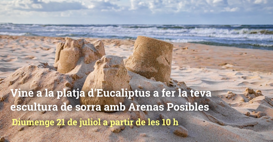 Vine a la platja d&rsquo;Eucaliptus a fer la teva escultura de sorra amb Arenas Posibles