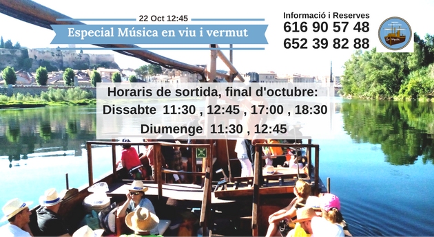 M�sica en viu i vermouth navegant pel riu amb Lo Sirgador