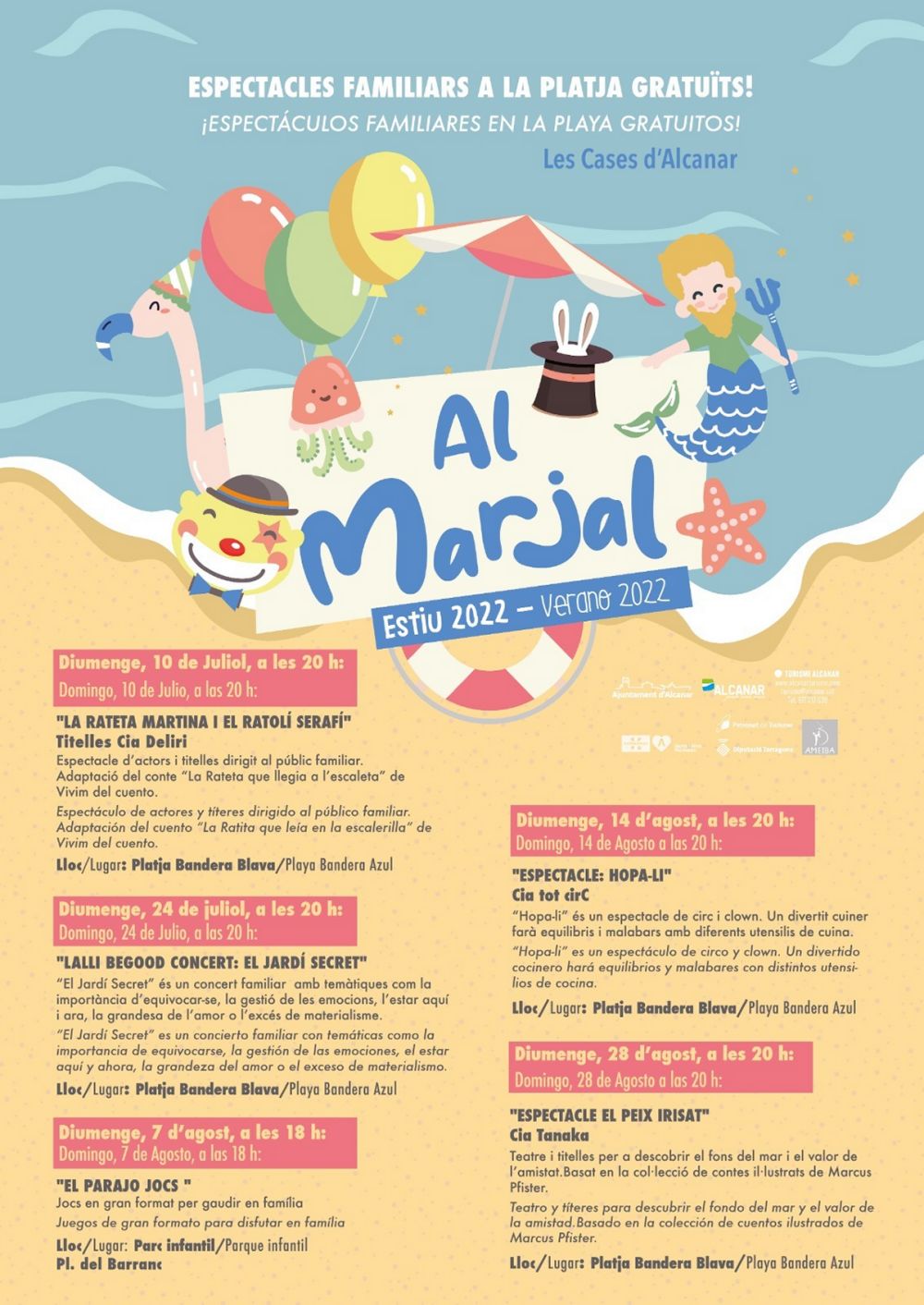 Espectacles familiars gratu�ts a la platja del Marjal de les Cases d�Alcanar