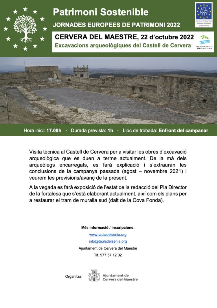JEP2022 - Excavacions arqueològiques del Castell de Cervera JEP2022 - Excavacions arqueològiques del Castell de Cervera