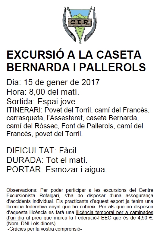 Excursi� a la Caseta Bernarda i Pallerols