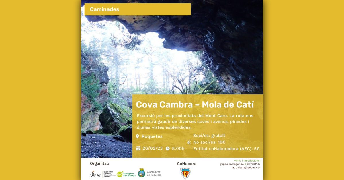 Excursi� a la Cova Cambra � Mola de Cat�