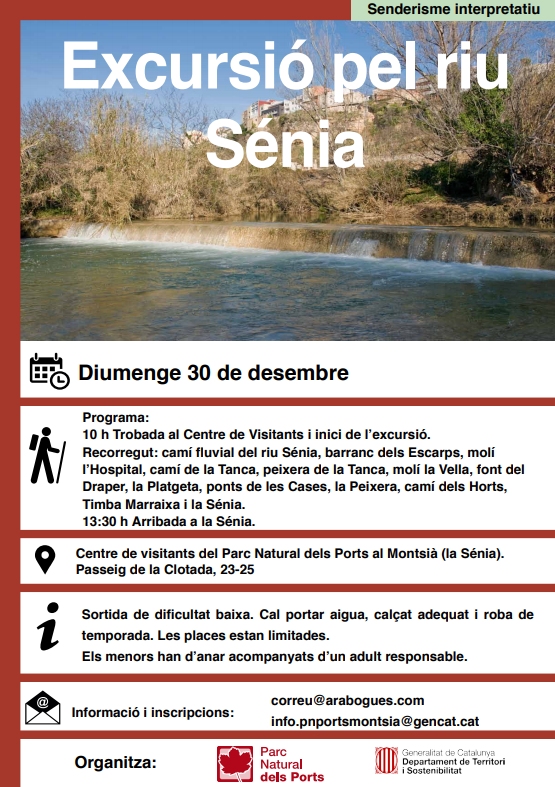 Excursió pel riu Sénia Excursió pel riu Sénia