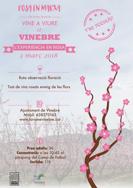 L’experiència en rosa. Ruta observació floració a Vinebre L’experiència en rosa. Ruta observació floració a Vinebre