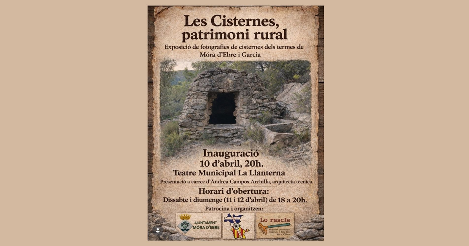 Exposici� de fotografies �Les Cisternes, patrimoni rural�, cisternes dels termes de M�ra d�Ebre i Garcia